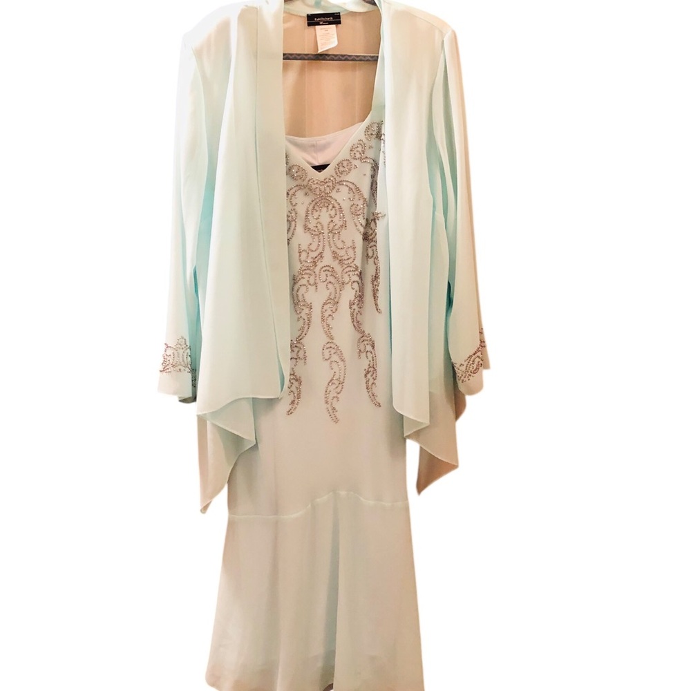 Stylish Light Blue Dress with Matching Jacket